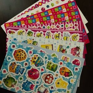 9 Shopkins sticker sheets